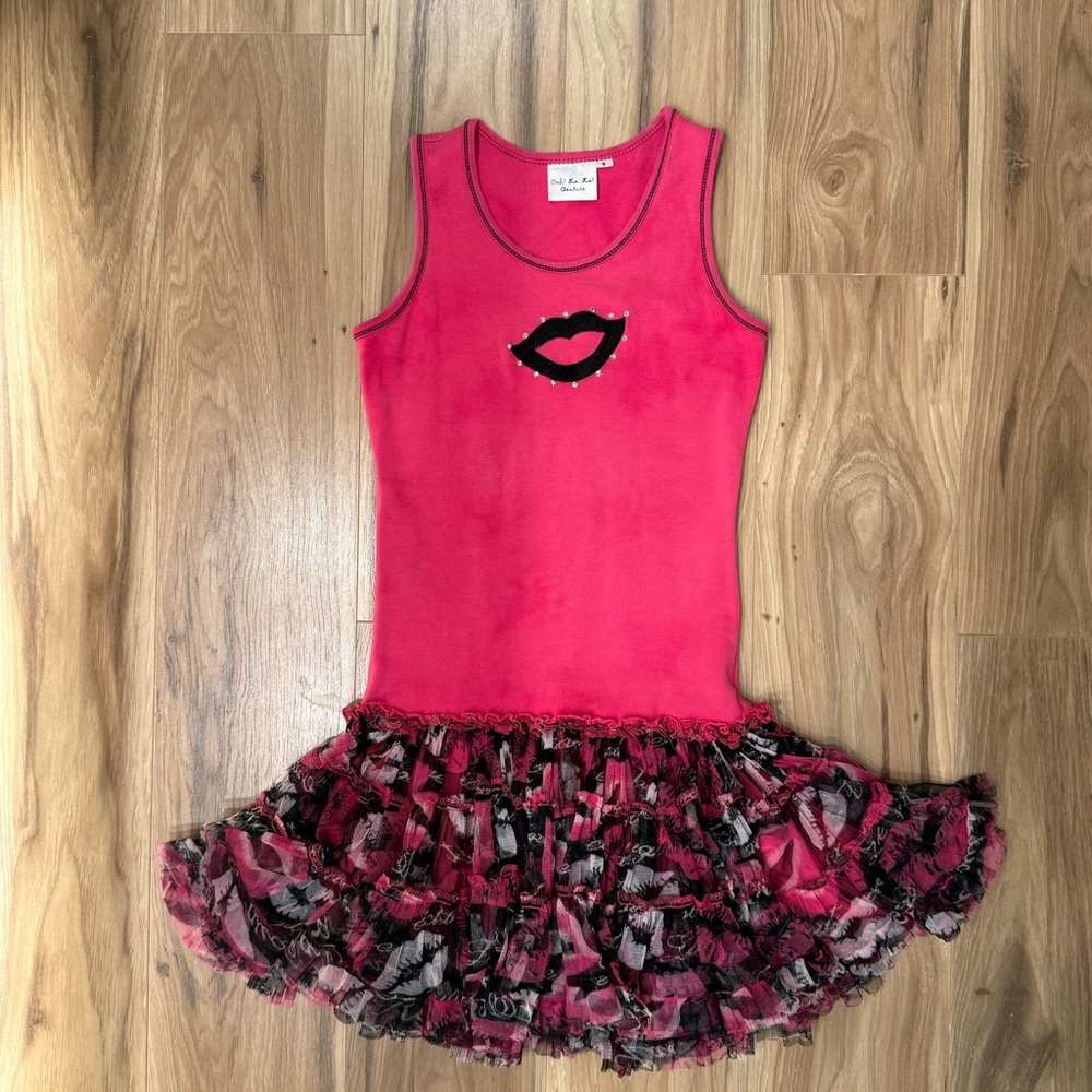 Ooh! La, La! Couture Pink Lip Ruffle Dress